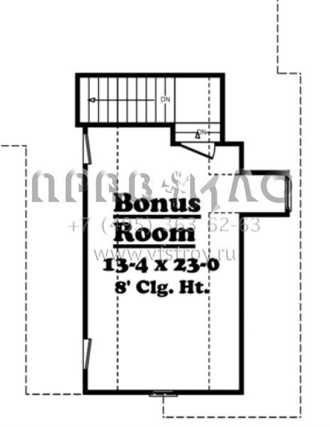 Проект двухэтажного дома с гаражом на две машины в стиле Ранчо S5-223 (041-00020)