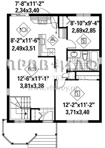 Проект одноэтажного дома без гаража в современном стиле S5-72 (6146-00336)