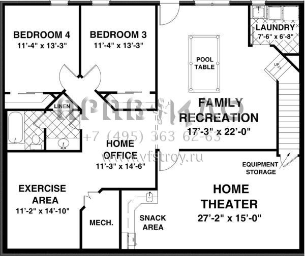 Проект одноэтажного дома с гаражом на три и более машин в стиле Ранчо S5-139 (036-00180)