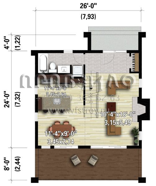 Проект двухэтажного дома без гаража в современном стиле S5-135 (6146-00558)