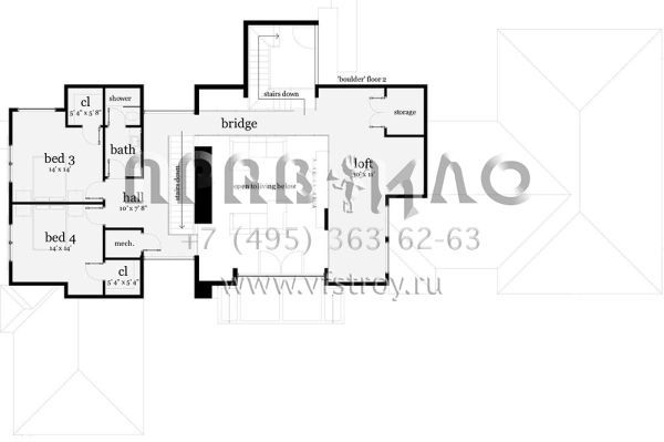 Проект двухэтажного дома с гаражом на три и более машин в современном стиле S5-410 (028-00159)
