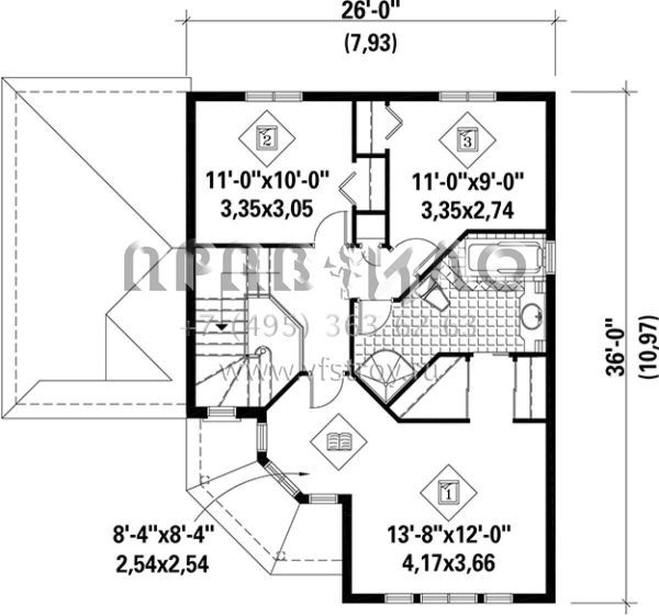 Проект двухэтажного дома с гаражом на одну машину в английском стиле S5-152 (6146-00206)