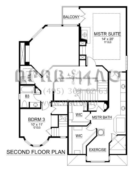 Проект двухэтажного дома с гаражом на две машины в прибрежном стиле S5-243 (5445-00361)