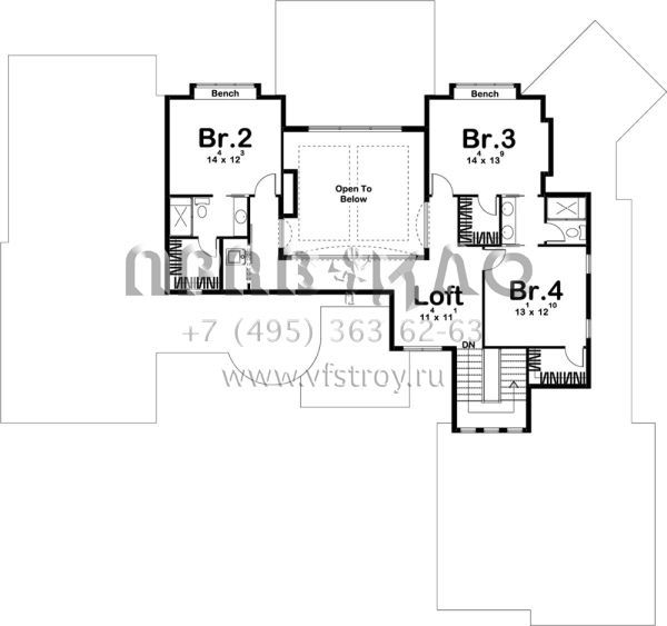 Проект двухэтажного дома с гаражом на три и более машин в английском стиле S5-349 (963-00214)