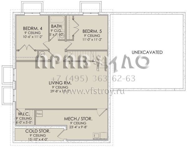 Проект одноэтажного дома с гаражом на две машины в современном стиле S5-112 (6422-00020)
