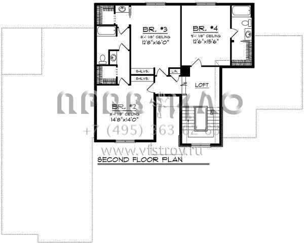 Проект двухэтажного дома с гаражом на три и более машин в английском стиле S5-290 (1020-00158)