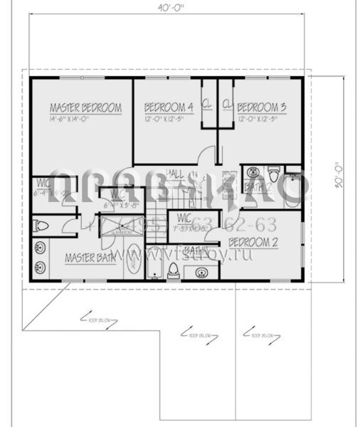 Проект двухэтажного дома с гаражом на две машины в стиле Ранчо S5-217 (1754-00033)