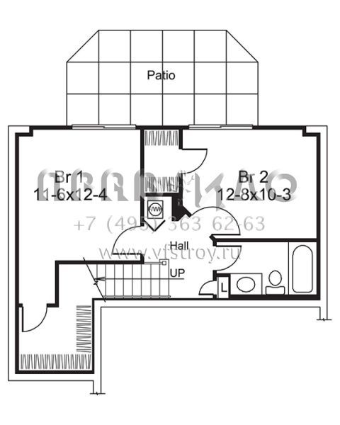 Проект одноэтажного дома с гаражом на одну машину в стиле Ранчо S5-106 (5633-00245)