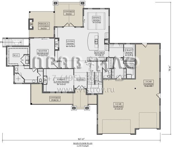 Проект двухэтажного дома с гаражом на три и более машин в современном стиле S5-345 (5631-00150)