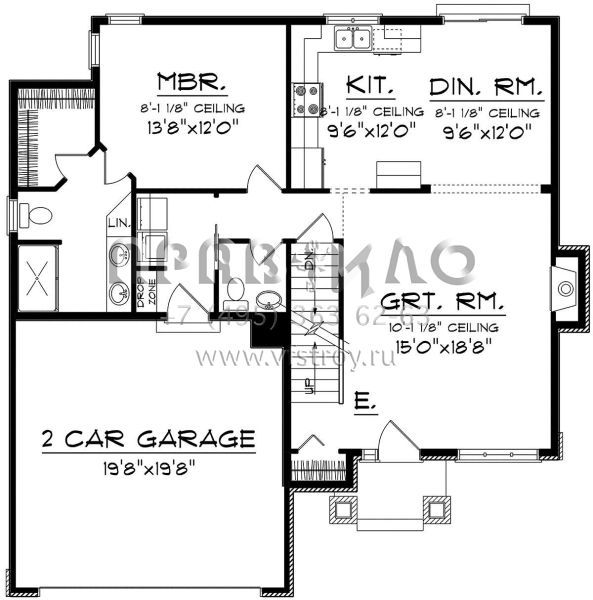 Проект двухэтажного дома с гаражом на две машины в английском стиле S5-157 (1020-00139)