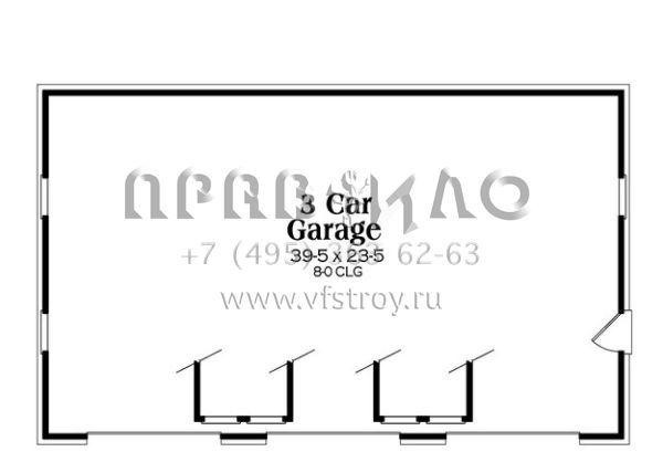 Проект двухэтажного дома с гаражом на три и более машин в американском стиле S5-409 (009-00091)