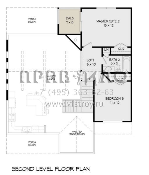 Проект двухэтажного дома без гаража в современном стиле S5-172 (940-00373)
