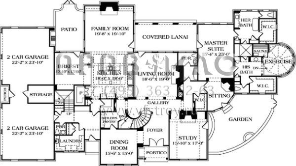 Проект двухэтажного дома с гаражом на три и более машин в современном стиле S5-796 (3323-00560)