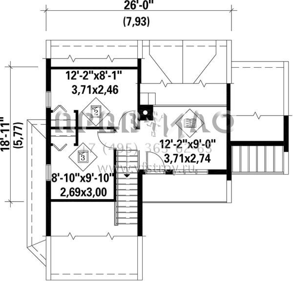 Проект двухэтажного дома без гаража в современном стиле S5-97 (6146-00158)