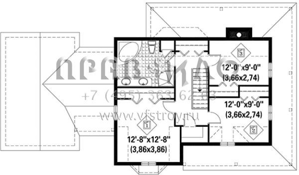 Проект двухэтажного дома с гаражом на одну машину в стиле Ранчо S5-154 (6146-00249)