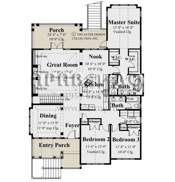 Проект двухэтажного дома с гаражом на две машины в прибрежном стиле S5-199 (8436-00112)