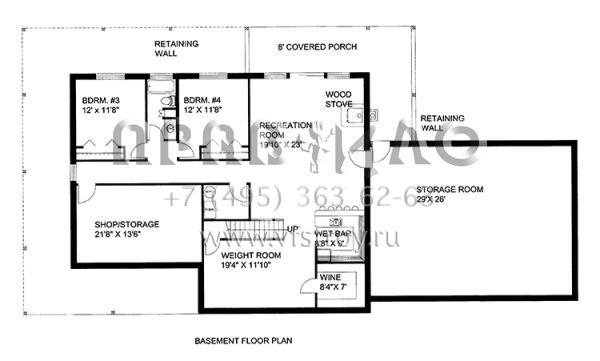 Проект одноэтажного дома с гаражом на две машины в стиле Ранчо S5-373 (039-00584)