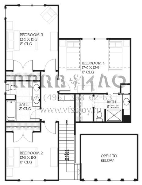 Проект двухэтажного дома с гаражом на три и более машин в современном стиле S5-242 (1637-00067)