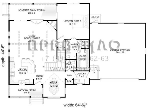 Проект двухэтажного дома с гаражом на две машины в американском стиле S5-172 (940-00003)