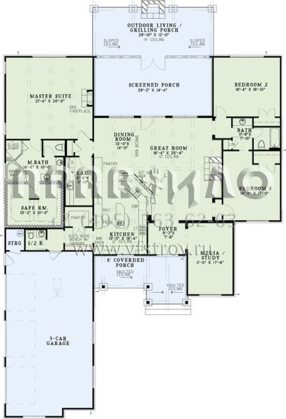 Проект одноэтажного дома с гаражом на три и более машин в стиле Шале S5-267 (110-01027)