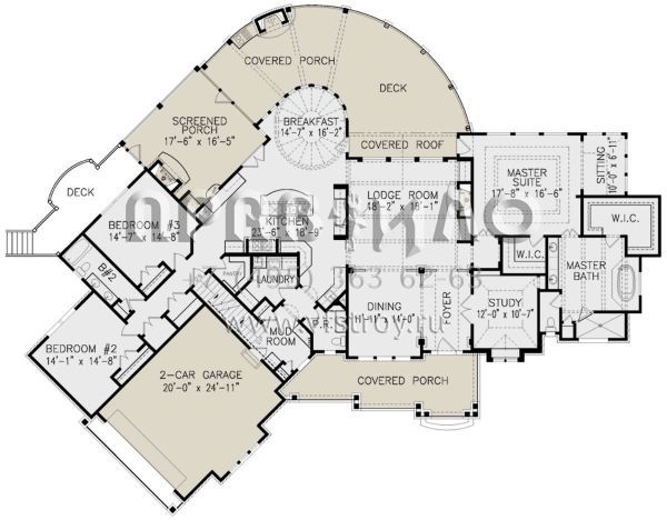 Проект одноэтажного дома с гаражом на две машины в стиле Шале S5-292 (699-00183)