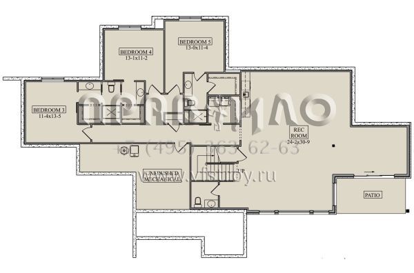 Проект одноэтажного дома с гаражом на три и более машин в современном стиле S5-233 (5631-00164)