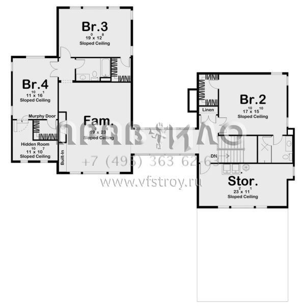 Проект двухэтажного дома с гаражом на две машины в современном стиле S5-380 (963-00798)