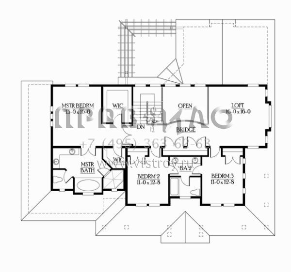 Проект двухэтажного дома с гаражом на три и более машин в американском стиле S5-308 (341-00013)