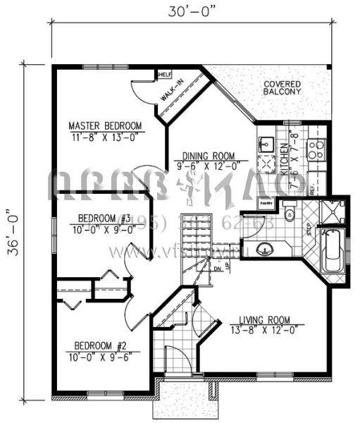 Проект одноэтажного дома без гаража в стиле Ранчо S5-93 (1785-00023)
