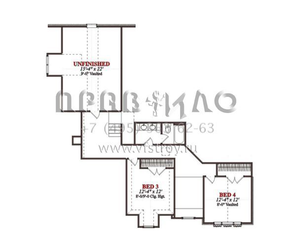 Проект двухэтажного дома с гаражом на две машины в стиле Ранчо S5-287 (1070-00058)