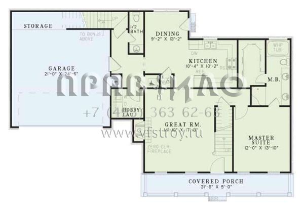 Проект двухэтажного дома с гаражом на две машины в стиле Ранчо S5-166 (110-00050)