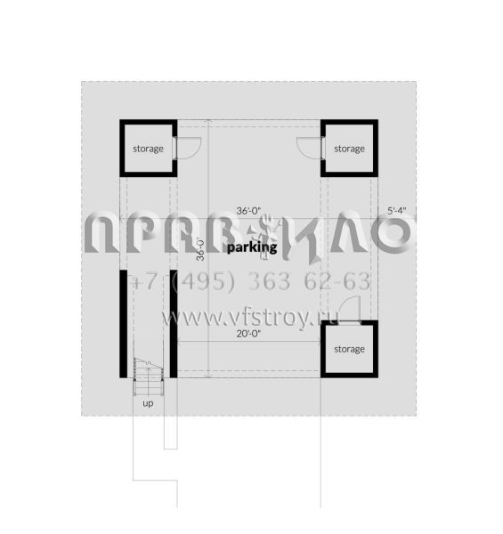 Проект двухэтажного дома с гаражом на две машины в стиле Ранчо S5-107 (028-00193)