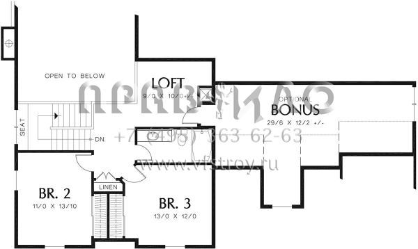 Проект двухэтажного дома с гаражом на три и более машин в стиле Ранчо S5-220 (2559-00346)