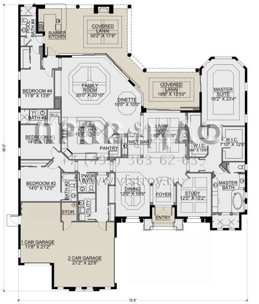 Проект одноэтажного дома с гаражом на три и более машин в прибрежном стиле S5-380 (5565-00133)