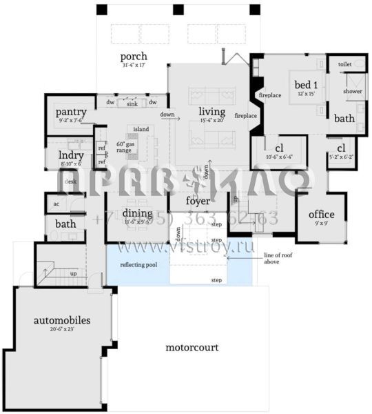 Проект двухэтажного дома с гаражом на две машины в стиле хай-тек S5-294 (028-00125)