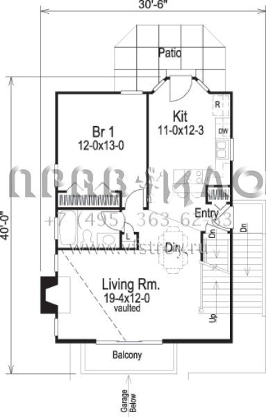 Проект двухэтажного дома с гаражом на три и более машин в стиле Ранчо S5-124 (5633-00102)