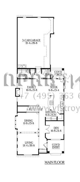 Проект двухэтажного дома с гаражом на три и более машин в скандинавском стиле S5-286 (341-00097)