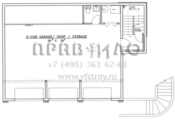 Проект двухэтажного дома с гаражом на три и более машин в американском стиле S5-202 (039-00251)