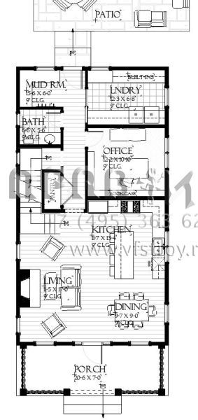 Проект двухэтажного дома с гаражом на две машины в стиле Ранчо S5-192 (1637-00130)