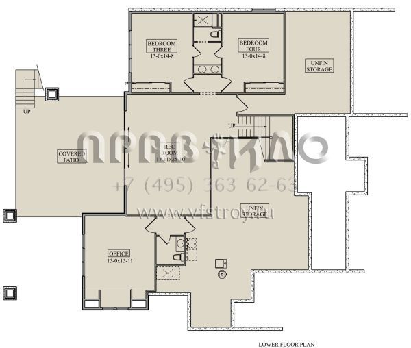 Проект одноэтажного дома с гаражом на три и более машин в современном стиле S5-265 (5631-00246)