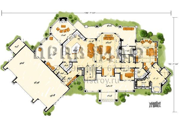Проект двухэтажного дома с гаражом на три и более машин в современном стиле S5-420 (1907-00032)