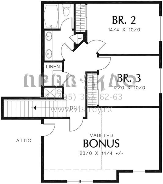 Проект двухэтажного дома с гаражом на три и более машин в американском стиле S5-213 (2559-00368)