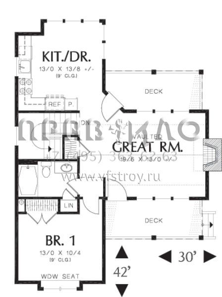 Проект одноэтажного дома без гаража в современном стиле S5-114 (2559-00091)