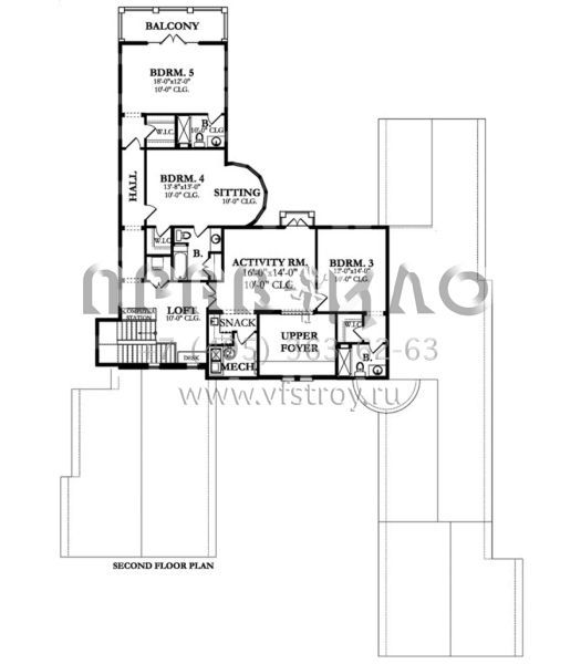 Проект двухэтажного дома с гаражом на три и более машин в американском стиле S5-441 (3978-00062)