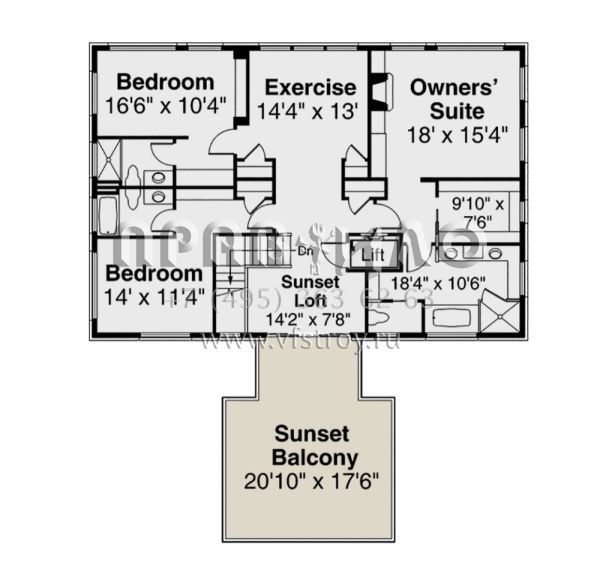 Проект двухэтажного дома с гаражом на две машины в стиле Ранчо S5-413 (035-00933)