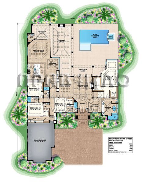 Проект одноэтажного дома с гаражом на три и более машин в современном стиле S5-449 (1018-00219)