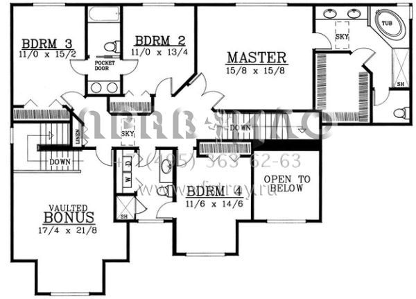 Проект двухэтажного дома с гаражом на три и более машин в английском стиле S5-352 (692-00187)