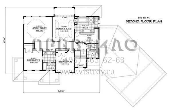 Проект двухэтажного дома с гаражом на три и более машин в стиле Ранчо S5-298 (098-00031)