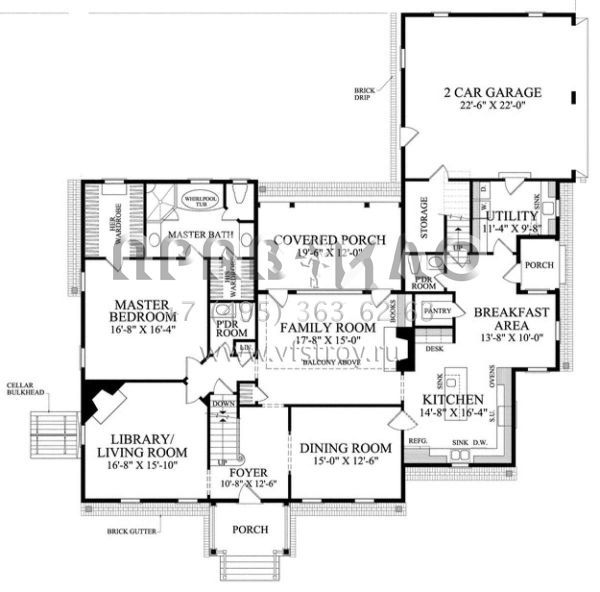 Проект двухэтажного дома с гаражом на две машины в стиле Особняк S5-319 (7922-00160)