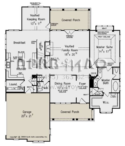 Проект одноэтажного дома с гаражом на две машины в стиле Ранчо S5-271 (8594-00376)